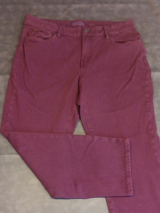 Coldwater Creek Denim - Coldwater Creek Womens Knit Denim Straight Leg Jeans in Burgundy/Plum